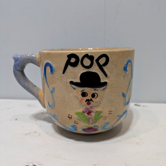 Pop Vintage Mug Pottery Mustache Fathers Day Papa‎ Grandpa Dad - Picture 1 of 7
